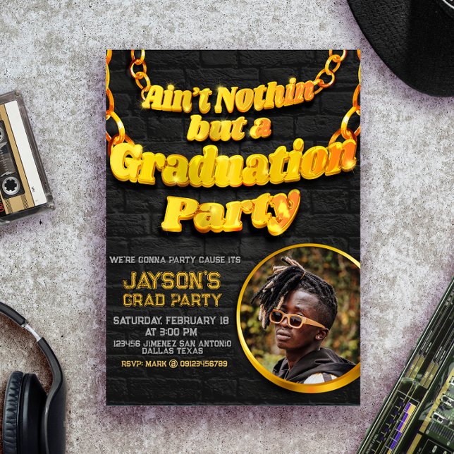 Det finns inget annat än en Studentfest med Photo Inbjudningar (Ain't Nothin but a Graduation Party with Photo Invitation)