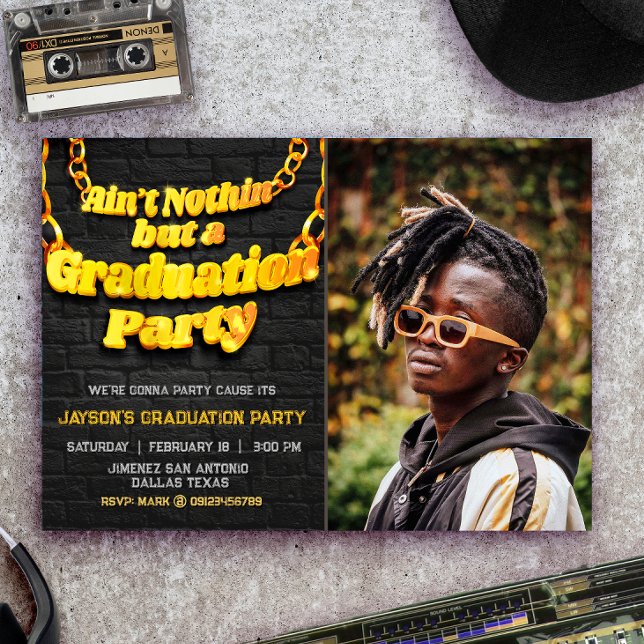 Det finns inget annat än en Studentfest med Photo Inbjudningar (Ain't Nothin but a Graduation Party with Photo Invitation)