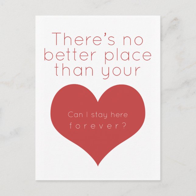 Det finns inget bättre ställe än ditt hjärta (Red) Vykort (Framsida)