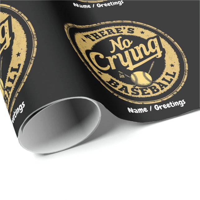 Det Finns Inget Gråt I Baseball Rolig Speldag  Presentpapper (Rullad Hörn)