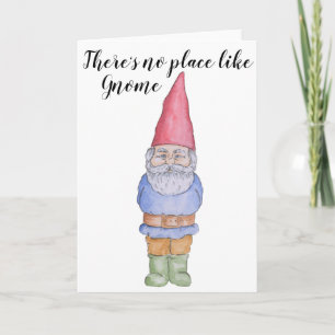 Det finns inget ställe som Gnome Greeting Card Kort