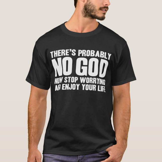 DET FINNS INTE ANTAGLIGEN NÅGON GUDATEISTATEISM T SHIRT (Framsida)