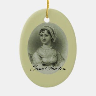 Det finns inte någon berlock. Jane Austen prydnad Julgransprydnad Keramik