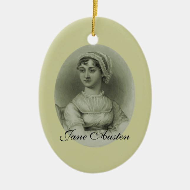 Det finns inte någon berlock. Jane Austen prydnad Julgransprydnad Keramik (Framsidan)