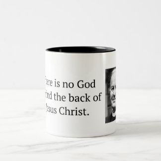 Det finns inte någon gud bak den tillbaka Thomasen Två-Tonad Mugg