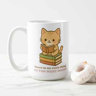 Det finns inte sånt som för många böcker katt kaffemugg