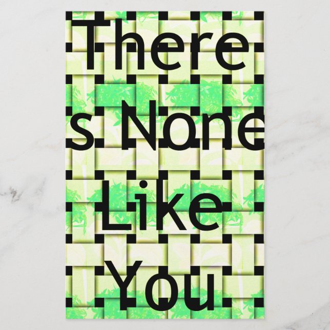 Det finns inte som du, Woven African Text Design (Framsida)