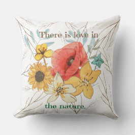 Det finns kärlek i naturen som är söt i vattenfärg kudde