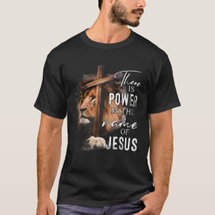 Det finns kraft i namnet Jesus Faith Lion Kristus T Shirt