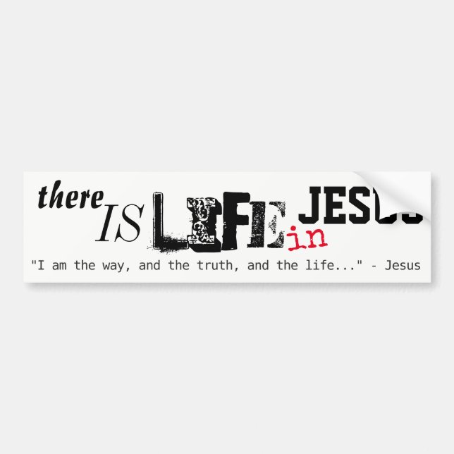 Det finns liv i Jesus dekal (Framsidan)