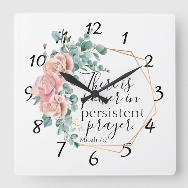 Det finns makt i bön fyrkantig klocka (Framsida)