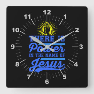 Det finns makt i Jesus Namn Fyrkantig Klocka