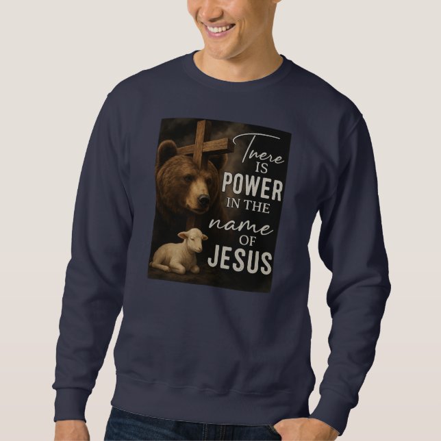 Det finns makt i Namn i JesusT-Shirt Lång Ärmad Tröja (Framsida)