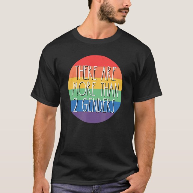 Det finns mer än 2 Gender av Rainbow LGBTQ Omnise T Shirt (Framsida)