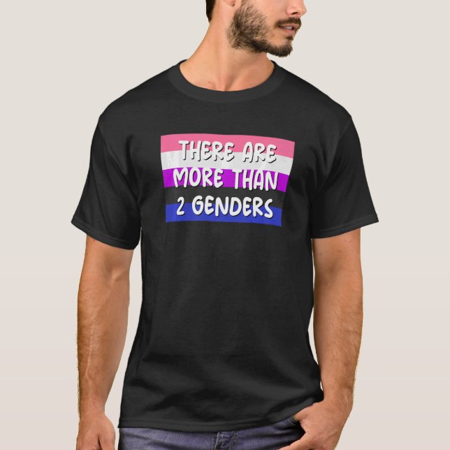 Det finns mer än 2 Gender Genderfluid Flagga Omn T Shirt (Framsida)