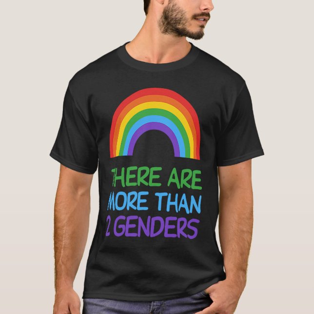 Det finns mer än 2 gender LG-regnbåge (LGBTQ) T Shirt (Framsida)