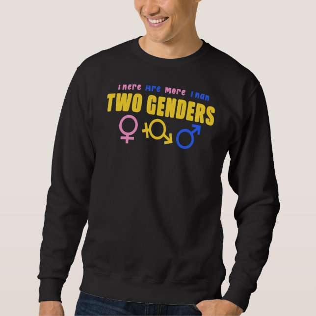 Det finns mer än två Gender LGBT Tee Lång Ärmad Tröja (Framsida)