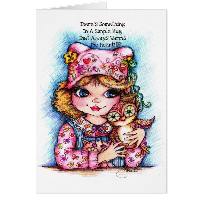 Det finns något i en enkel kram… hälsningskort (Framsidan)