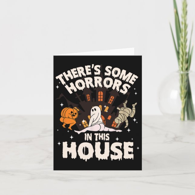 Det finns några fasor här i huset Ghost Halloween Kort (Framsida)