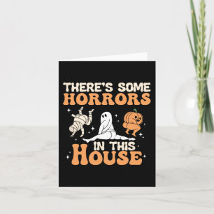 Det finns några fasor här i huset Halloween Funny Kort