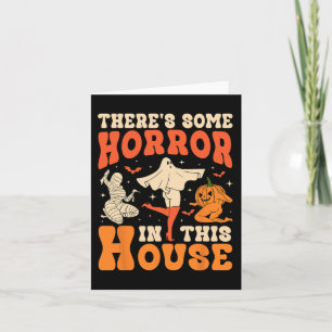 Det finns några fasor här i huset Halloween Ghost Kort