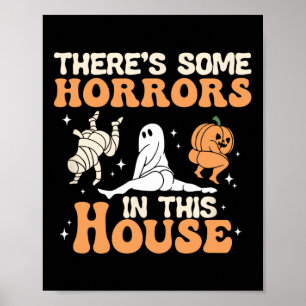 Det finns några fasor här i huset Halloween Roligt Poster