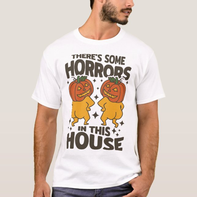 Det finns några fasor här i kammaren Halloween Pum T Shirt (Framsida)