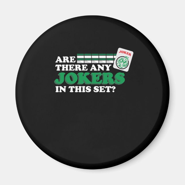 Det finns några Jokers i Set Mahjong Player Games Magnet (Framsidan)