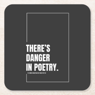 Det finns risk i Poetry Underlägg Papper Kvadrat