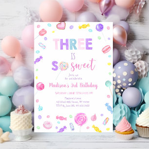 Det finns så sötat Candy Lollipop Birthday Inbjudningar