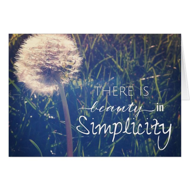 Det finns skönhet i enkelhet hälsningskort (Framsidan Horizontal)