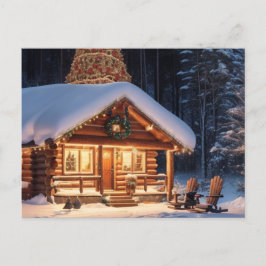Det finns Snö på vårt träskåp Helg Vykort