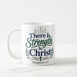 Det finns styrka i Kristus Inspirerande Biblisk Kaffemugg