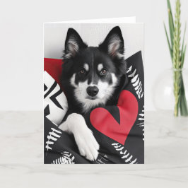 Det finska överhund Valentine Card Tack Kort