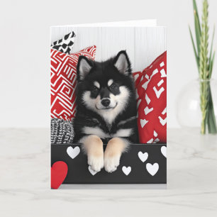 Det finska överhund Valentine Card Tack Kort