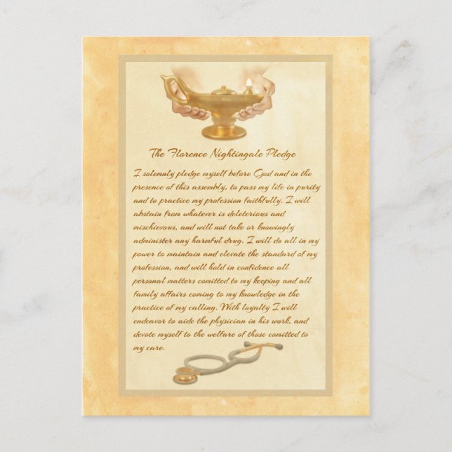 Det Florence Nightingale löftet Vykort (Framsida)