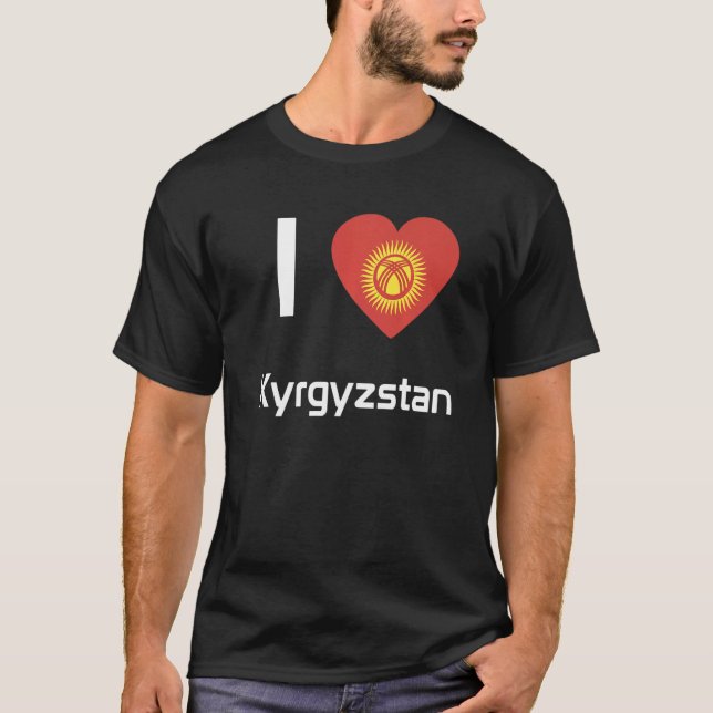 Det för manar Flagga i Kirgizistan i södra Italien T Shirt (Framsida)