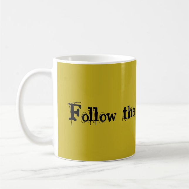 Det föräldralösa svart citationstecknet följer den kaffemugg (Vänster)