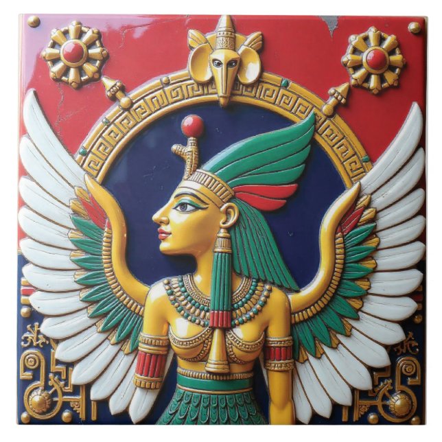Det förgyllda styret under Nephthys Kakelplatta (Framsidan)
