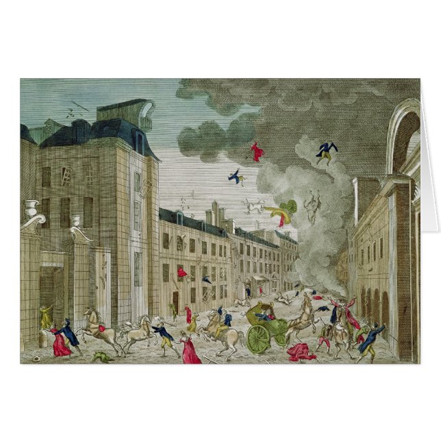 Det försökta lönnmordet av Napoleon Bonaparte Hälsningskort (Framsidan Horizontal)