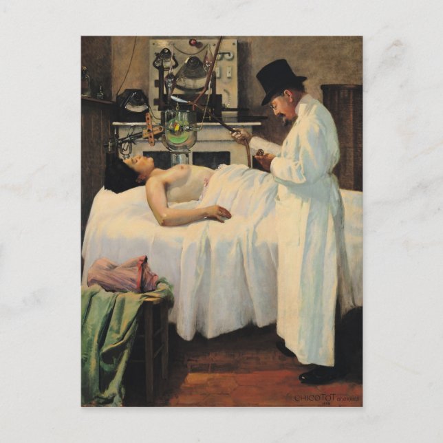 Det första försöket att behandla cancer med röntge vykort (Framsida)