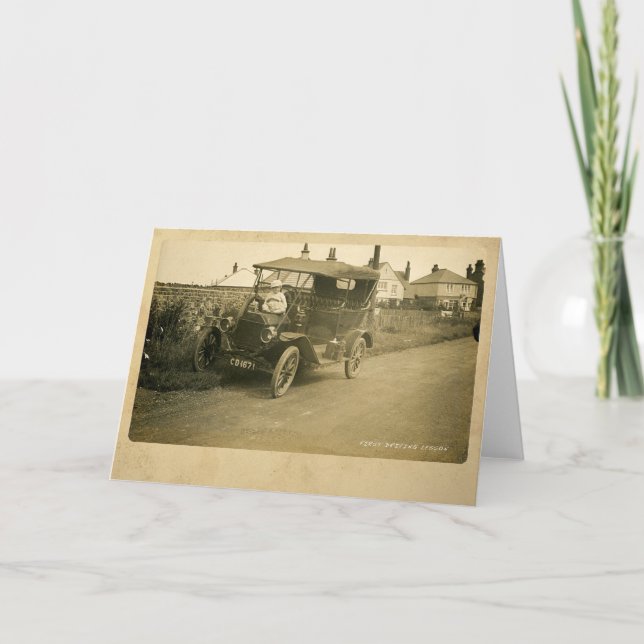 Det första körkortets hälsningskort kort (Framsida)