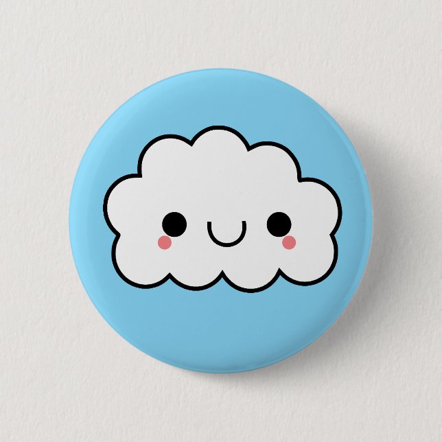 Det förtjusande Kawaii molnet knäppas Knapp (Framsida)