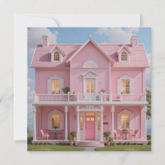 Det förtrollade rosa huset inbjudningar