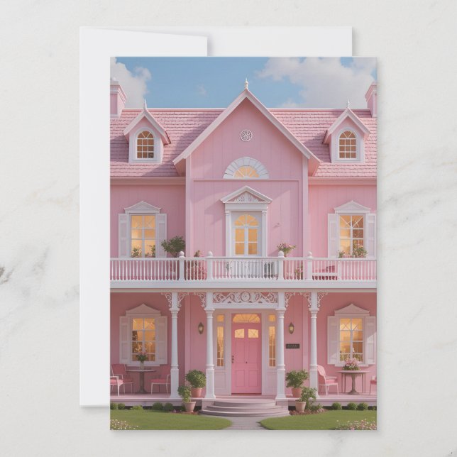 Det förtrollade rosa huset kort (Framsida)