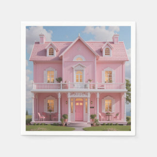 Det förtrollade rosa huset pappersservett
