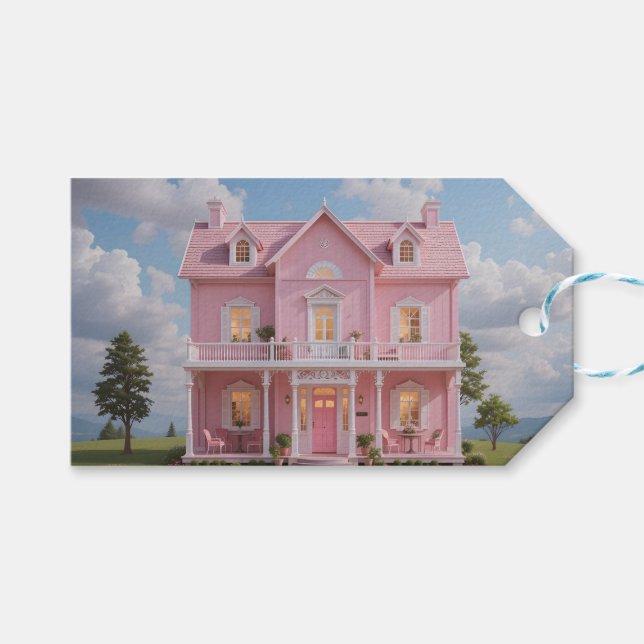 Det förtrollade rosa huset presentetikett (Framsidan (Horisontell))