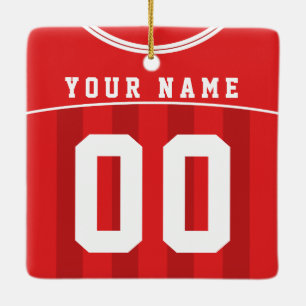 Det fotbollfotbollJersey namn & numrerar mallen Julgransprydnad Keramik