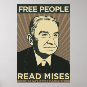 Det fria folket läste den Mises affischen Poster