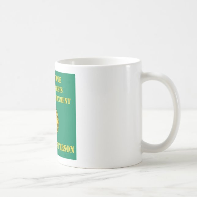 Det fria folket som är fritt marknadsför & den kaffemugg (Höger)